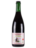 Cantillon Rosé de Gambrinus Lambic beer bottle with pink label and 75cl size, featuring a dark bottle and minimalist design.