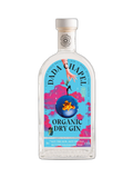 Dada Chapel Organic Dry Gin 47.4°, 70cl bottle with clear label, showcasing a premium gin with botanical elements on the label.
