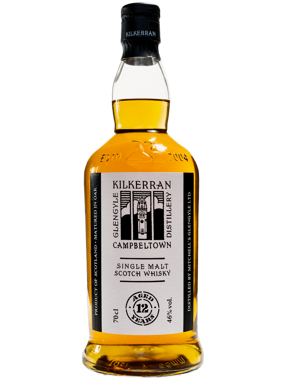 Kilkerran 12-Year-Old Scotch Whisky by Glengyle Distillery, 70cl bottle with amber liquid and label detail.