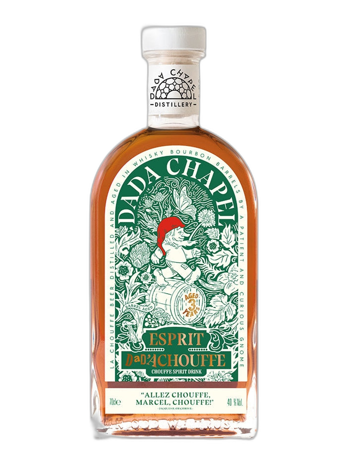 Dada Chapel Esprit Dad'Achouffe 40° world whisky bottle, 70cl, with distinctive label and packaging.