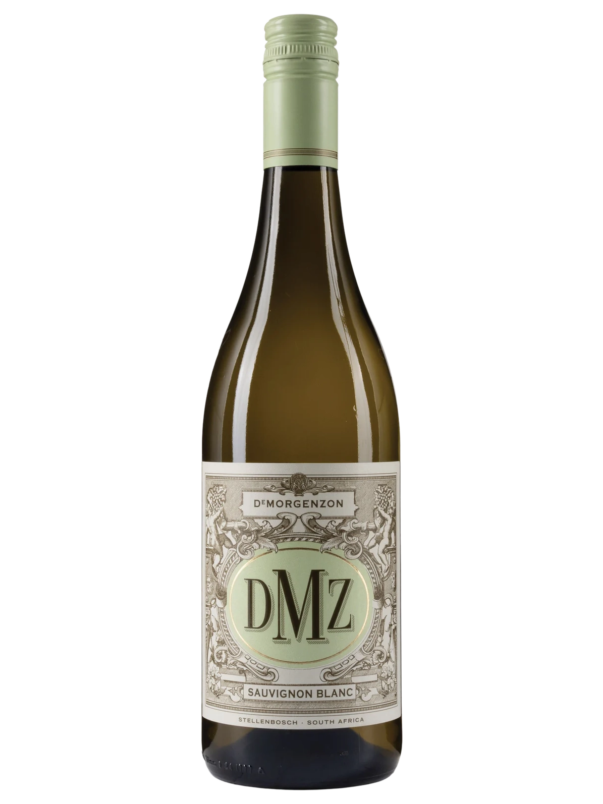 De Morgenzon DMZ Sauvignon Blanc white wine bottle with label, 75cl, on a neutral background.