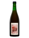 Bottle of Cantillon Lambic d'Aunis Belgian Lambic beer from Brasserie Cantillon with a dark label and traditional cap.